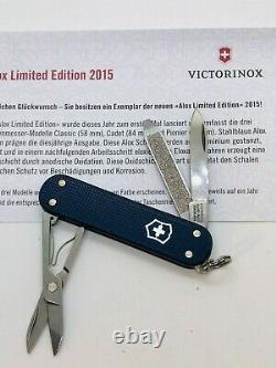 0.2601.15rare Victorinox Swiss Army Knife Classic Blue Alox Limited Edition 2015