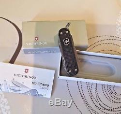 0.6381.23 Victorinox Minichamp Steel Alox Swiss Army Pocket Knife Black Rare
