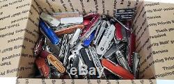 100 + TSA Confiscated Knife Lot of Swiss Army Style, Advertising, etc. /Box 1