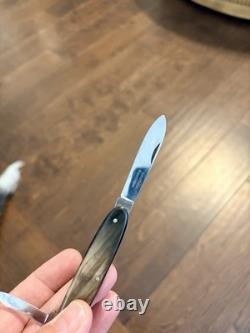 1950's Victorinox Victoria Secretary 84mm Buffalo Horn with Exposed Rivets Knife