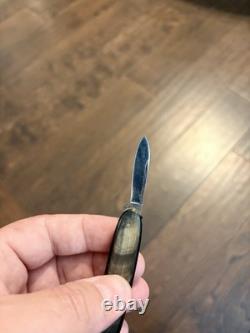 1950's Victorinox Victoria Secretary 84mm Buffalo Horn with Exposed Rivets Knife