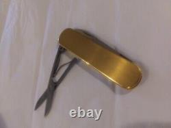 1980 Victorinox Satin Gold Plated Deluxe Ambassador Swiss Army Knife Luxury NOS