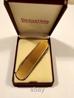 1980 Victorinox Swiss Army Knife Luxury Ambassador Deluxe Satin Gold Plated NOS