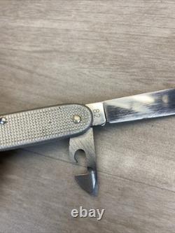1982 Victorinox Silver Swiss Army Knife Soldier Folding Knife