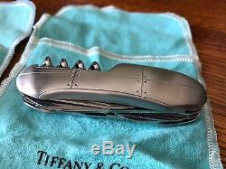 2 RARE Tiffany Co Swiss Army Sterling Silver 18k & Streamerica pocket knifes