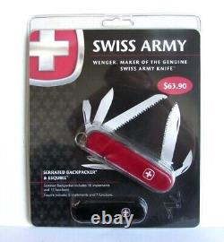 2 SWISS Army Serrated BACKPACKER & Esquire knife set NOS Discontinued