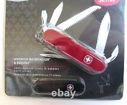 2 SWISS Army Serrated BACKPACKER & Esquire knife set NOS Discontinued