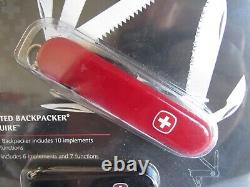 2 SWISS Army Serrated BACKPACKER & Esquire knife set NOS Discontinued