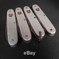 4 Victorinox / Wenger Soldier Alox Silver Swiss Army Knife 1993-1996-2001-2007