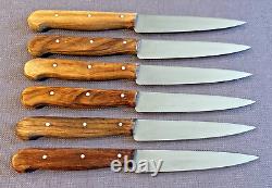 6 Victorinox Forschner 1105 Rosewood Handle 4.75 Blade Steak Knives Switzerland