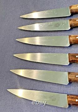 6 Victorinox Forschner 1105 Rosewood Handle 4.75 Blade Steak Knives Switzerland