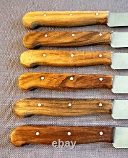 6 Victorinox Forschner 1105 Rosewood Handle 4.75 Blade Steak Knives Switzerland