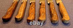 6 Victorinox Forschner 1105 Rosewood Handle 4.75 Blade Steak Knives Switzerland