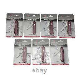 7 NOS Vintage Victorinox ECOLINE Red Swiss Army Knife Lot 10-15 Function MOC