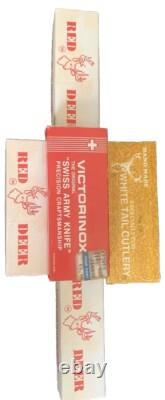 80's Pocket knives (5 VINTAGE ORIGINAL PACKAGING) Victorinox Swiss & Red Deer