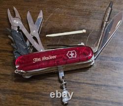 9 Victorinox CyberTool Lite Ruby Red Swiss Army Knife 91mm 24 Tool Rare Used
