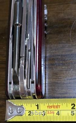 9 Victorinox CyberTool Lite Ruby Red Swiss Army Knife 91mm 24 Tool Rare Used