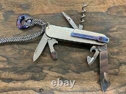 91mm Titanium Victorinox Swiss Army Knife SCALES + CLIP (Spartan, SwissChamp.)