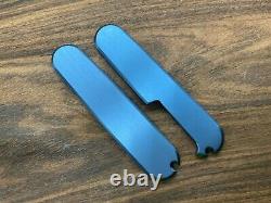 BLUE Anodized Titanium Swiss Army Knife SCALES for 91mm Victorinox Custom