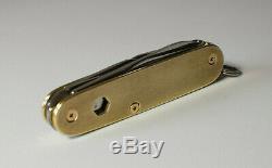 Brasswerx Micro Farmer Cadet 84mm Custom Swiss Army Knife SAK Brass Scales NIB