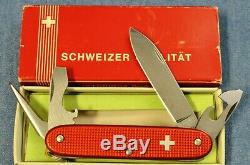 C1970s VTG BUT NEW IN BOX Victorinox PIONEER Red Alox Old Cross Swiss Army Knife