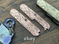 CIRCUIT BOARD engraved Copper Swiss Army Knife SCALES only for 91mm Victorinox