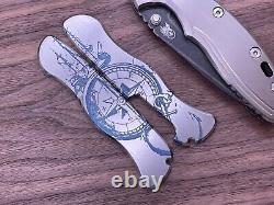 COMPASS at Sea engraved Titanium Swiss Army Knife SCALES for 111mm Victorinox