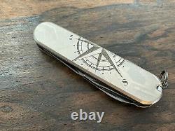 COMPASS engraved Titanium Swiss Army Knife SCALES for 91mm Victorinox Custom USA