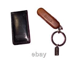Coach Swiss Army Leather Pocket Knife & Black Leather Money Clip