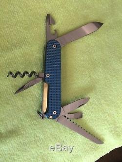 Custom Sakmodder Alox Blue Textured Titanium Spartan/camper Swiss Army Knife Mod