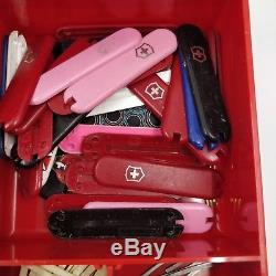 Custom Victorinox SD 39 Layer Swiss Army Knife Sak Lot With Spare Parts
