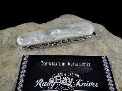 Custom Victorinox Swiss Army Knife Genuine Mother Of Pearl Filework Knives