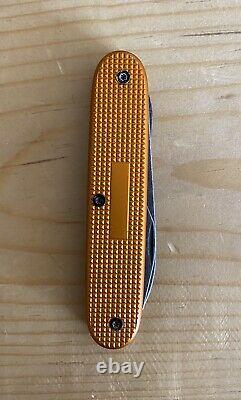 Custom Victorinox Voyageur Mod Anodized Orange Alox Scales Swiss Army Knife EDC