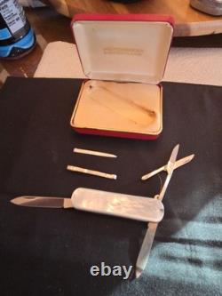 Extremely Rare Victorinox Pearl Handle 3-Blade 1960's In Original Box Must