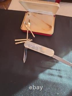 Extremely Rare Victorinox Pearl Handle 3-Blade 1960's In Original Box Must