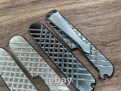 FRAG Black engraved Titanium Swiss Army Knife SCALES + CLIP for 91mm Victorinox