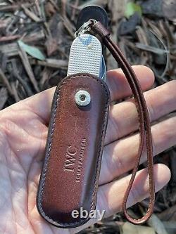 IWC Swiss Army Pocket Knife SAK by Victorinox w Leather Slip & Keychain Lanyard