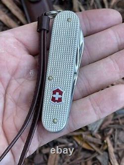 IWC Swiss Army Pocket Knife SAK by Victorinox w Leather Slip & Keychain Lanyard