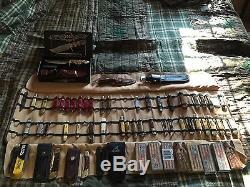 Knife Collection 50 Knives Case & sons, Buck, Swiss Army, Boker, and More