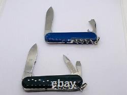 LOT 2x WENGER Classic BLUE + BLACK 85MM SWISS ARMY KNIFE VINTAGE NIB