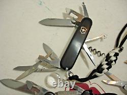 LOT of 5 VICTORINOX RARE BLACK COLLECTORS GIFT SET SWISS ARMY POCKET KNIVES SAK