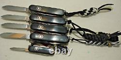 LOT of 5 VICTORINOX RARE BLACK COLLECTORS GIFT SET SWISS ARMY POCKET KNIVES SAK