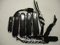 LOT of 5 VICTORINOX RARE BLACK COLLECTORS GIFT SET SWISS ARMY POCKET KNIVES SAK