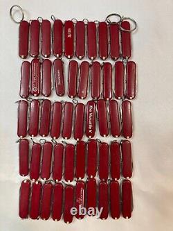 LOT of 50 VICTORINOX CLASSIC KNIVES RED (A)