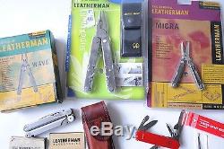 Leatherman Super tool 200 + Wave + Micra + Swiss Army knife old stock
