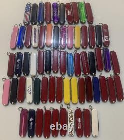 Lot Of 65 Victorinox Classic SD Swiss Army Knives 58mm Various Models Colors