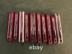 Lot of 10 Victorinox Swiss Army Knives Mix Of Models And Size TSA Average 2 Good