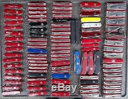 Lot of 100 Victorinox or Wenger Swiss army knife, better material, 19+ lbs
