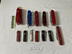 Lot of 12 Swiss Army Knives Victorinox Assorted Pocket Knives