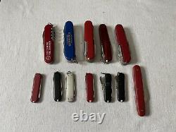 Lot of 12 Swiss Army Knives Victorinox Assorted Pocket Knives